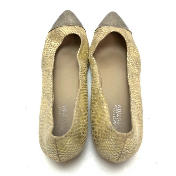 Kenneth Cole REACTION Gold Flats Slip On Shoes 7.5 - Picture 11 of 16